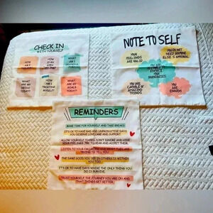 Throw Pillow Cover Set Positive Affirmations NWOT: Set of 3 Covers 18”x 18”